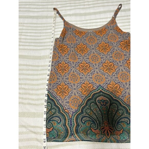 Cabi Tan Brown Orange Green Mandala Tank Top Flowy Size Small adjustable straps - Picture 10 of 12